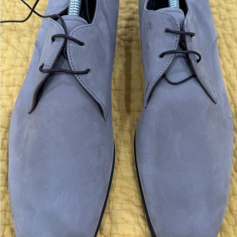 Salvatore Ferragamo Gray Oxfords with Open Lacing